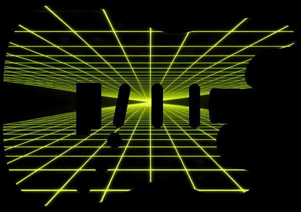 Neon wireframe grid