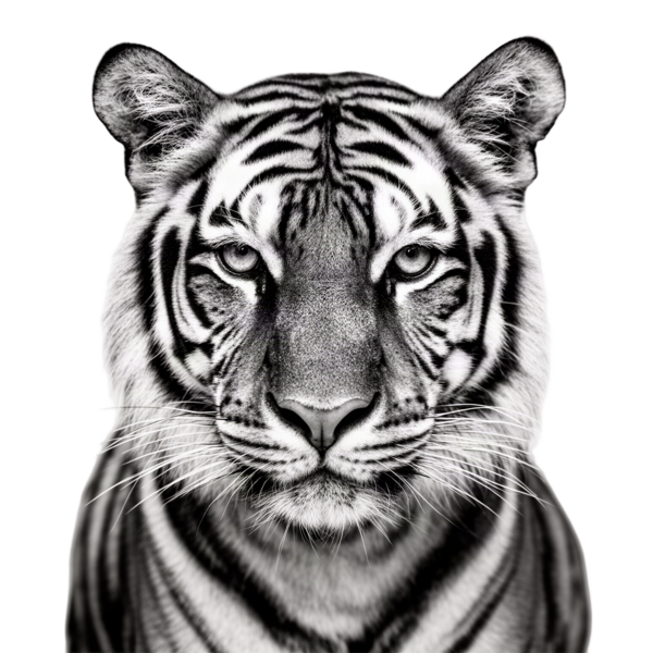 Tiger portrait mono