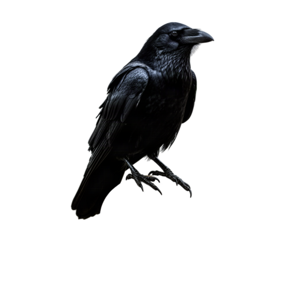 Raven and skull