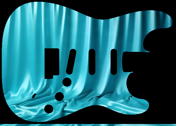Cyan silk drape