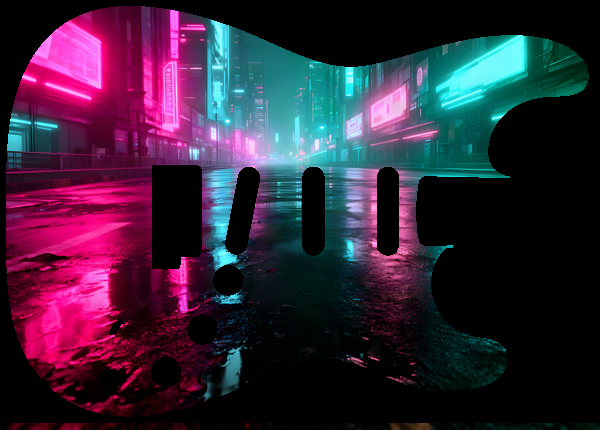 Neon rain street