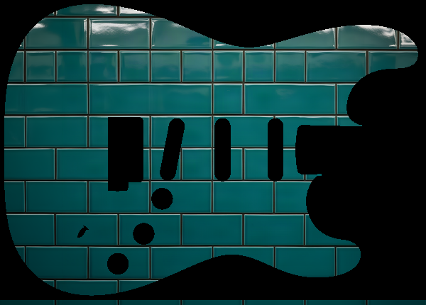 Teal subway tile