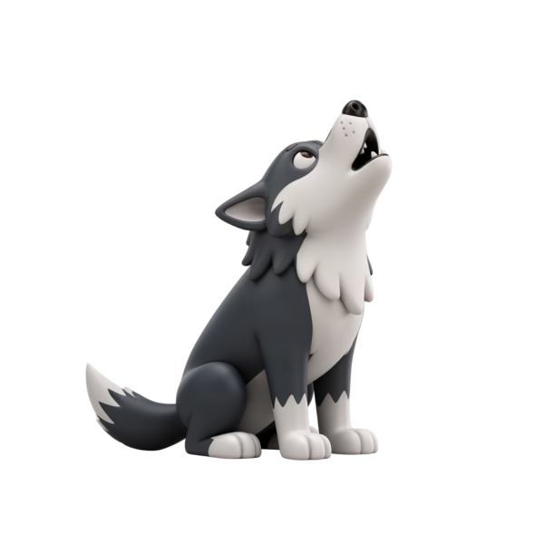 Cartoon howling wolf