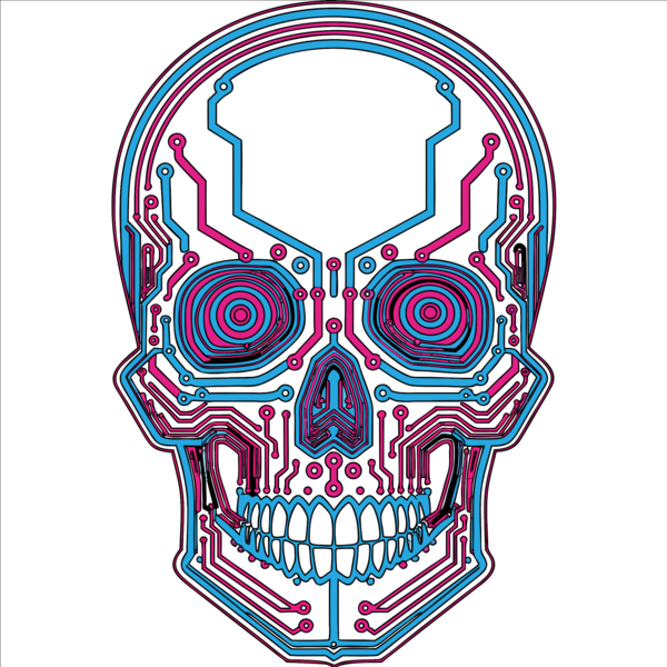 Cyber skull outline