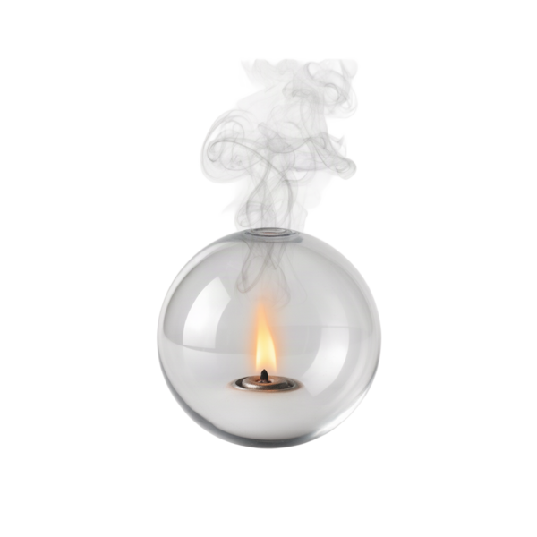 Glass orb with flame (transparency)