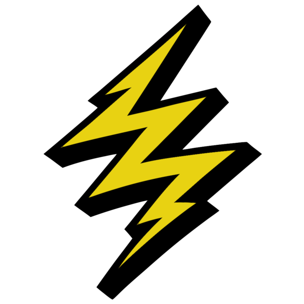 Bold lightning bolt (full-body scale)
